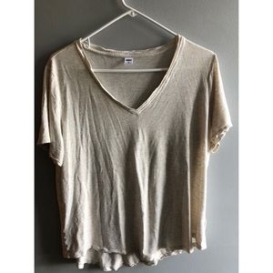 OLD NAVY Cream & Gold Tee